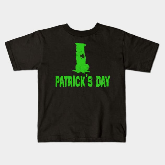 Border collie Irish Clover St Patrick Day Dog Kids T-Shirt by cedricchungerxc